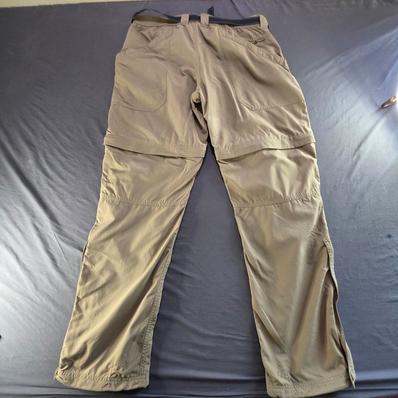 LL Bean Timberledge Zip Off Hiking Pants Khaki Tan Mens L Tall Utility Trail - Picture 8 of 10